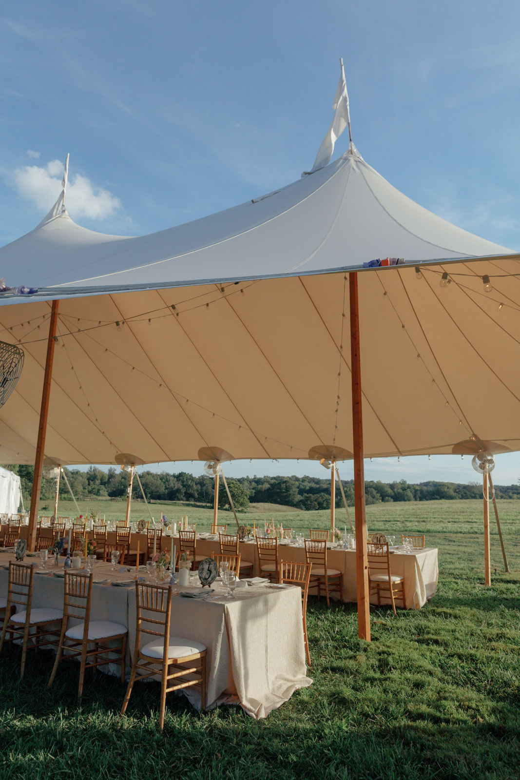 sailcloth tent dinner Goodstone Inn wedding