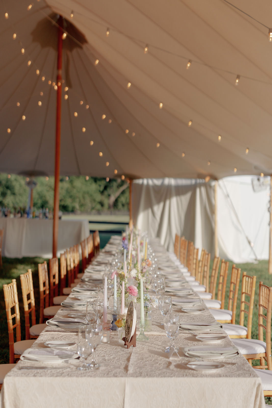 sailcloth tent dinner Goodstone Inn wedding