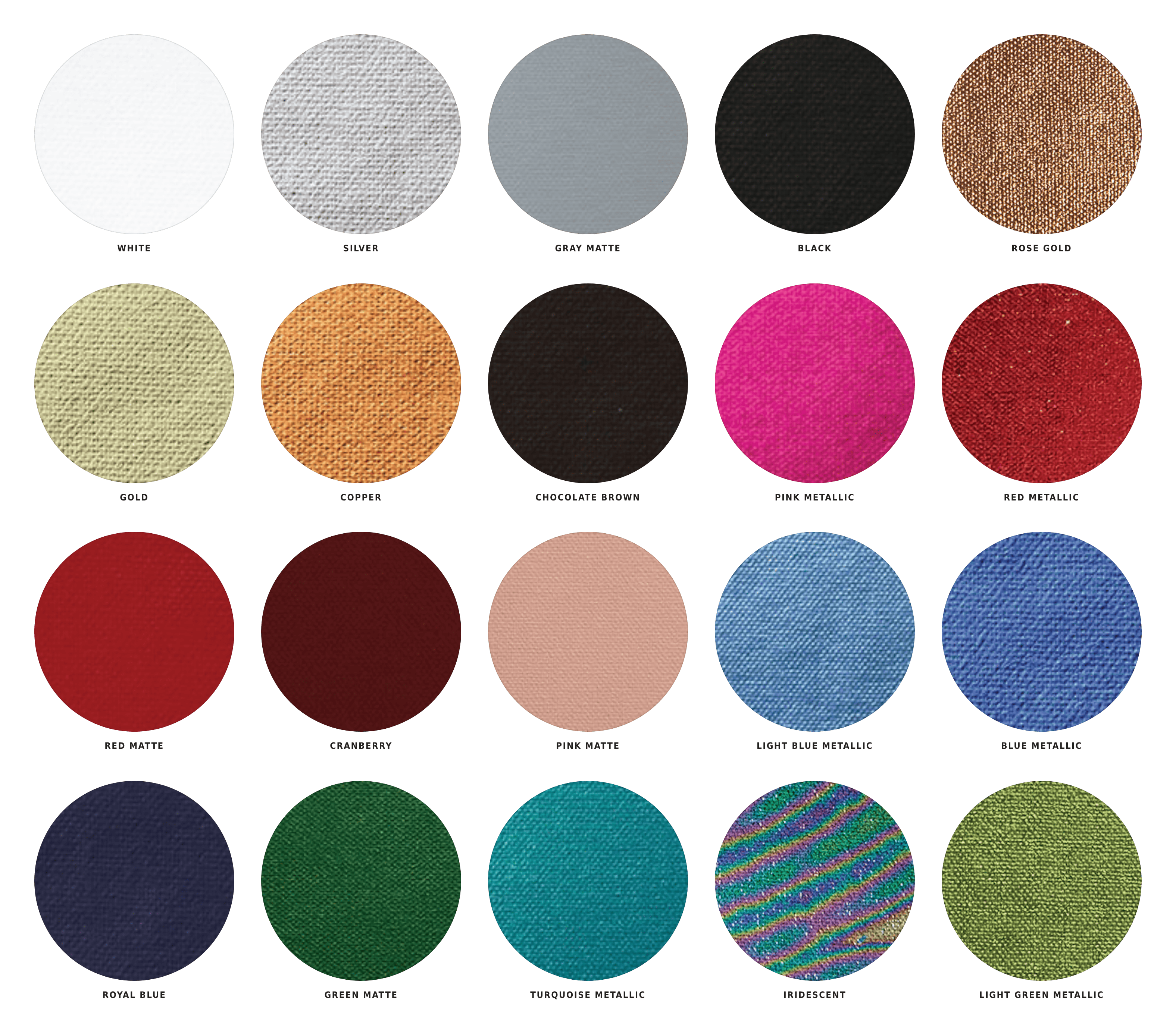 Deboss Foils swatches